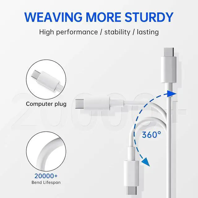 Alt view image 3 of 6 - MacBook Pro Charger 61W USB C Power Adapter for MacBook Pro/Air 13/14 Inch Power Adapter with Type C Power Cord Supply