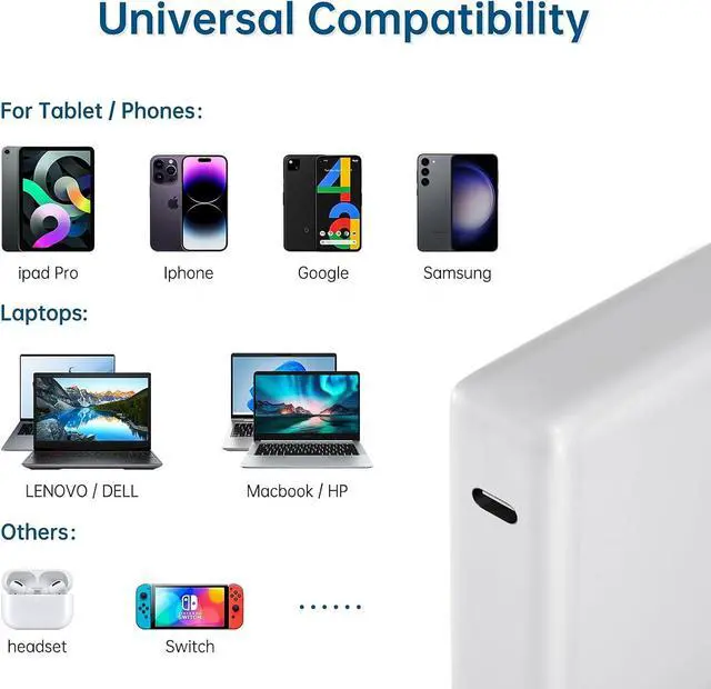 Alt view image 5 of 6 - MacBook Pro Charger 61W USB C Power Adapter for MacBook Pro/Air 13/14 Inch Power Adapter with Type C Power Cord Supply