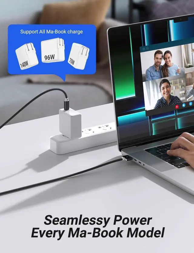 Alt view image 3 of 7 - 140W USB-C to Magnetic 3 Cable (6.6FT Black) Fit for MacBook Air Charger Mag-Safe Gen 3 Port Magnetic Safe 3 Cable Fit for 2024 MacBook Pro 14 16 M4 2023 Mac-Book Air 13 15 M3 & More