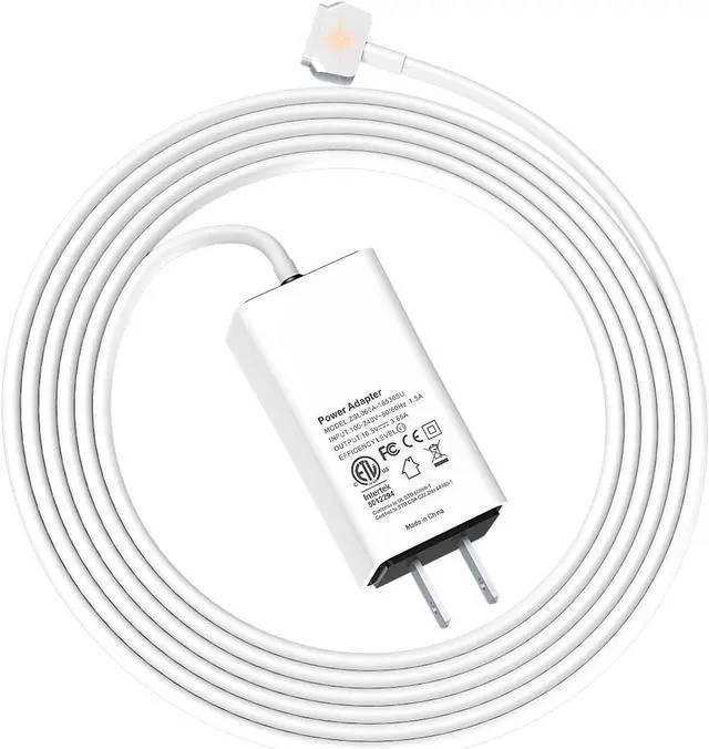 Main image of 60W MacBook Pro Charger - Magnetic T-Tip Power Adapter | Fast & Safe Charging for MacBook Pro 13 Retina (Late 2012) MacBook Air | Compact & Durable Replacement for Genuine Adapter