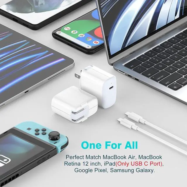 Alt view image 4 of 7 - 30W USB C Charger for iPad Pro 13 12.9 11 inch 2024 2023 2022 2021 2020 2019 M4 M2 M1 iPad Air 5 4 M3 M2 Mini 6 A17 Pro iPad 10 A16 MacBook Air iPhone 16 15 Pixel 8 7 Pro 6.6ft USB-C Cable