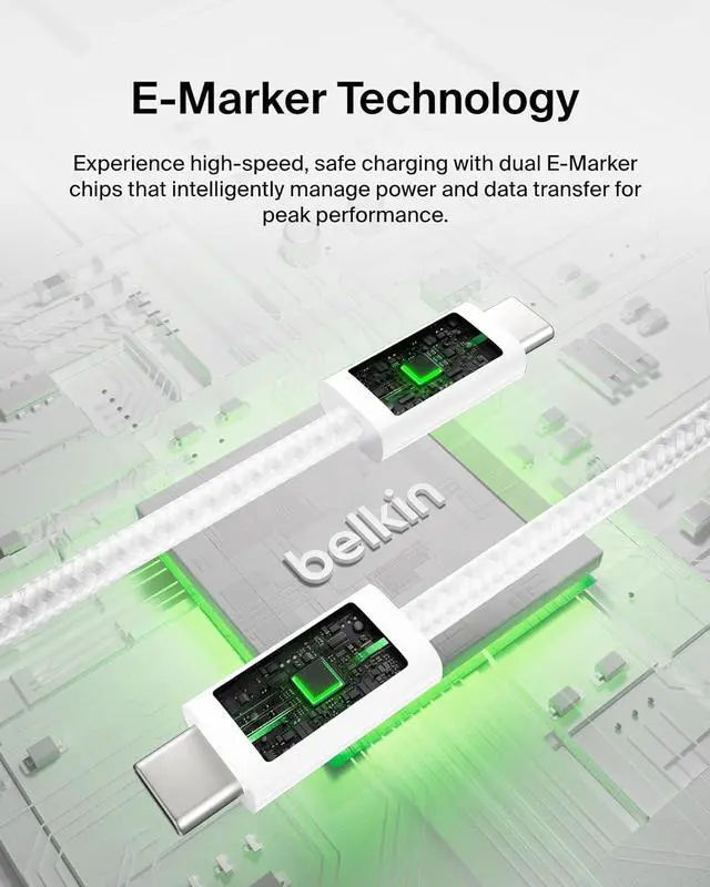 Alt view image 5 of 7 - USB C to USB C Cable ?2-Pack 6.6ft 240W - Type C Charger iPhone Charger Cord Soft Braided Flexible for iPhone 16 Galaxy S25 Pixel 9 MacBook Chromebook iPad Pro Switch  White?