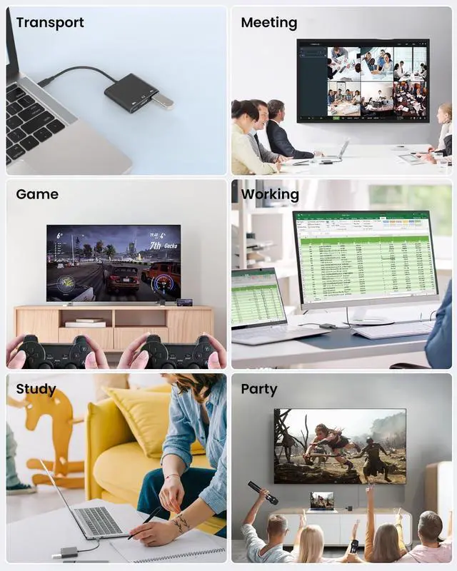 Alt view image 6 of 7 - USB C to HDTV Adapter with 4K@60Hz HDTV Output Multi-AV Converter for for MacBook/Mac Pro Air iPad Pro and More Type-C Port Device