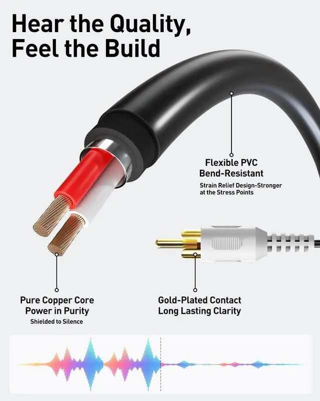 Alt view image 3 of 7 - 3.5mm Female to 2 RCA Splitter Male Stereo Audio Y Cable 2-Pack Gold Plated Adapter Compatible for TV Smartphones MP3 Tablets Speakers Home Theater (8 inch)