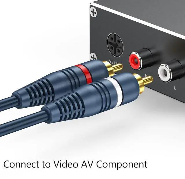 Alt view image 2 of 7 - RCA Splitter 1 Female to 2 Male 2 Pack - RCA Audio Video Cable Splitter Adapter Dark Blue