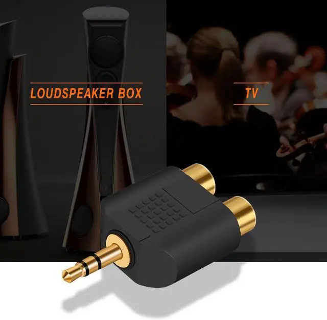 Alt view image 6 of 7 - 3.5 mm TRS to Dual RCA F (2-Pack) 3.5mm Stereo Male to Dual RCA Female Audio Breakout Adapter