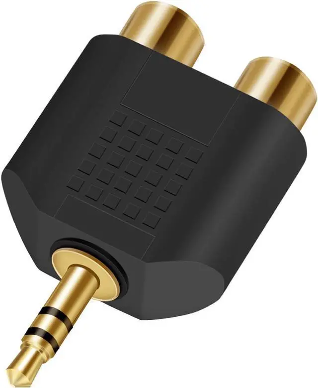 Alt view image 7 of 7 - 3.5 mm TRS to Dual RCA F (2-Pack) 3.5mm Stereo Male to Dual RCA Female Audio Breakout Adapter