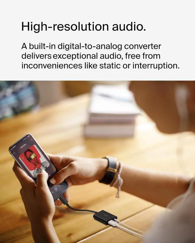 Alt view image 4 of 7 - RockStar? 3.5mm Audio with USB-C Charge Adaptor Included USB-C Audio Adaptor Compatible with iPad Pro Galaxy Note Google Pixel LG G6 Sony Xperia OnePlus and More - Black