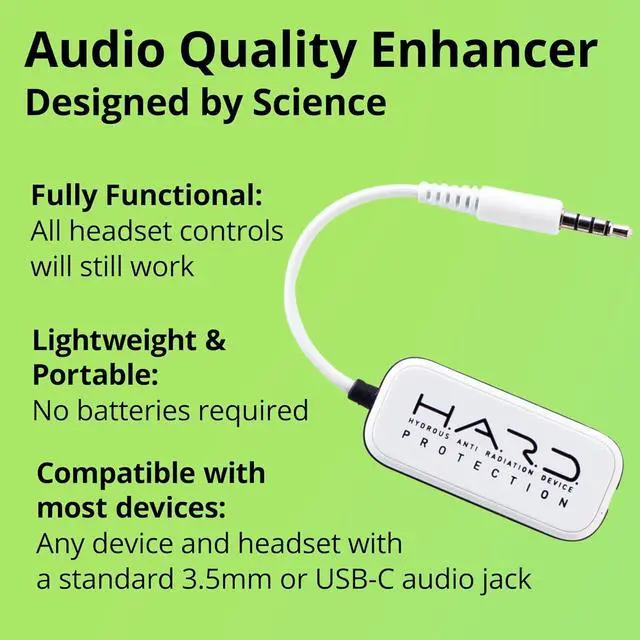 Alt view image 4 of 7 - Shield Your Body Headset Audio Quality Enhancer Air Tube Alternative Wire Headphone Audio Filter Headphone Jack Adapter Compatible with 5G Devices Includes USB C to 3.5mm Audio Adapter
