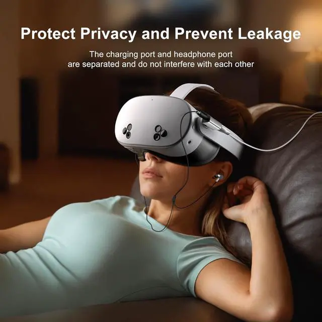 Alt view image 6 of 7 - USB C to 3.5MM Headphone and Charger Adapter for Meta Quest 3S Accessories USB C Headphone Adapter with Charging 2 in 1 Type-C to 3.5mm Audio Hi-Res with PD Fast Charge (Black)