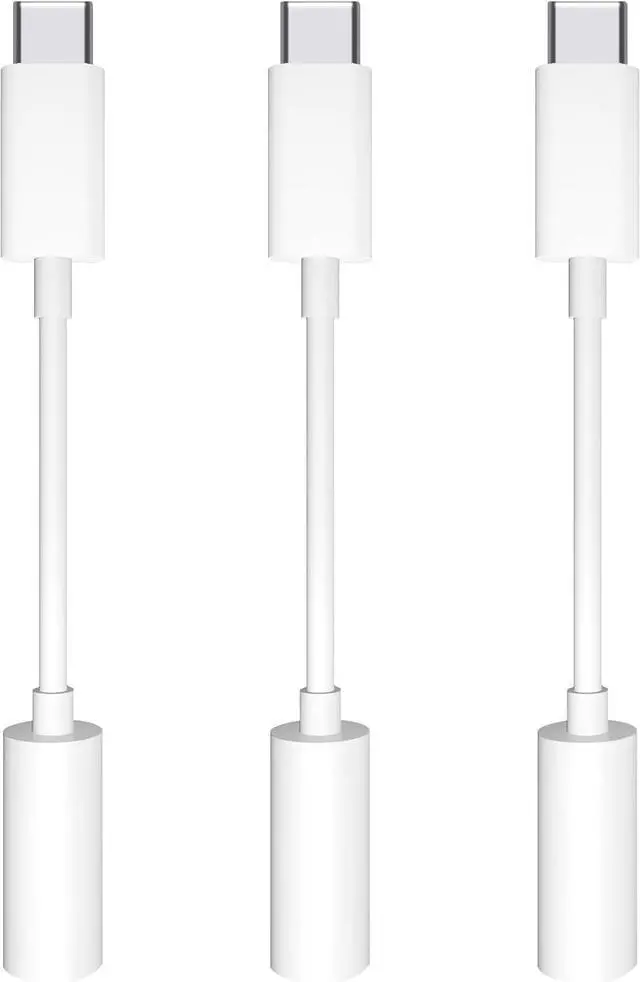 Main image of USB-C to 3.5 mm Headphone Jack Adapter 3 Pack USB C to Aux Audio Dongle Cable Cord Compatible with iPhone 15 16 Series iPad Pro Galaxy S23/S22 Ultra Headphone Adapter