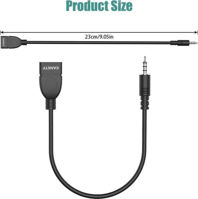 Alt view image 4 of 7 - USB to Aux Audio Adapter 2PCS 3.5mm Male to USB Female for Playing Music with U-Disk in Your Car orked only When Your CAR 3.5mm AUX Port Must has Audio decoding Function- No Power Supply