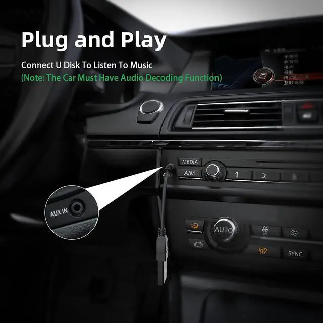 Alt view image 7 of 7 - USB to Aux Audio Adapter 2PCS 3.5mm Male to USB Female for Playing Music with U-Disk in Your Car orked only When Your CAR 3.5mm AUX Port Must has Audio decoding Function- No Power Supply