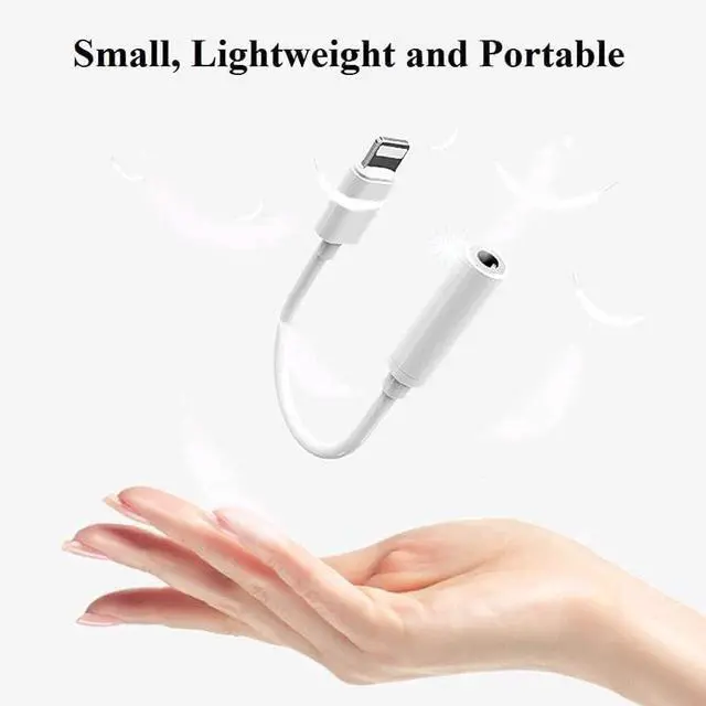 Alt view image 3 of 7 - 2 Pack Lightning to 3.5 mm Headphone Jack Adapter for iPhone [ MFi Certified] Headphone Jack Adapter Cord Dongle Aux Cable Converter with iPhone 14/13/12/11/X/XR/XS/8/7