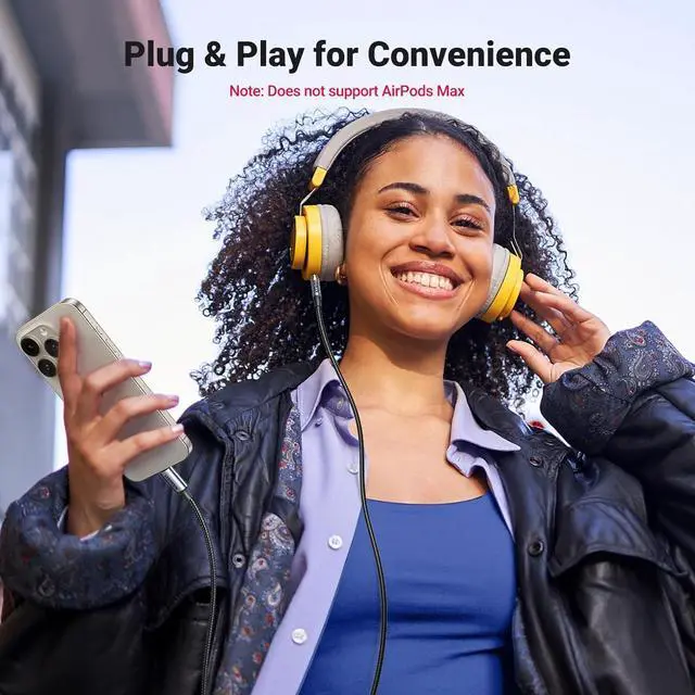 Alt view image 7 of 7 - USB C to Aux Type C to 3.5mm Audio Adapter Hi-Fi Stereo Cord Headphone Male Car Auxiliary Cable Compatible with iPhone 17 16 15 Pro Max Galaxy S25 S24 Ultra iPad Pixel 10 Grey 3.3FT