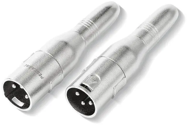 Main image of XLR 3 Pin Male to 1/4 6.35mm Female Jack Socket Audio Adapter Professional Grade Conversion Adapters Audio Cable Mic Cord Adapter Plug Silver 2-Pcs