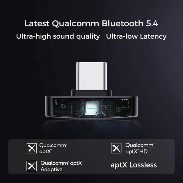 Alt view image 6 of 7 - QCC Dongle Pro [MFi Certified] USB-C Bluetooth Audio Adapter with LDAC aptX Lossless&aptX-Adaptive Low Latency Bluetooth 5.4 Dongle for PS5 Wireless Lossless Transmitter for PC/Headphones