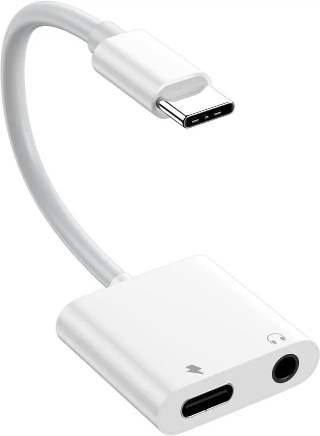 Main image of 1 Pack USB C to 3.5mm Headphone and Charger Adapter 2 in 1 USB C to Aux Audio Jack with PD 60W Fast Charging Dongle Cable Cord for iPhone 17 Air/16/15 Plus Pro Max Galaxy/Note iPad Pro Pixel MacBook
