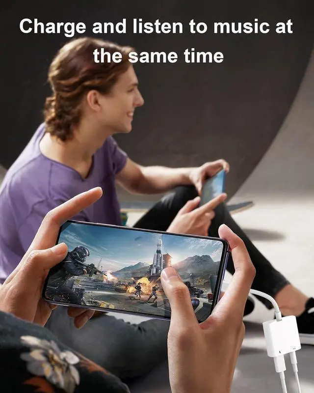 Alt view image 5 of 6 - 2 Pack Lightning to 3.5mm Headphone Jack Adapter [ MFi Certified] 2 in 1 Headphone Adapter Aux Audio and Charger Adapter Dongle Cable Splitter Compatible with iPhone 14 13 12 11 XS XR 8 7