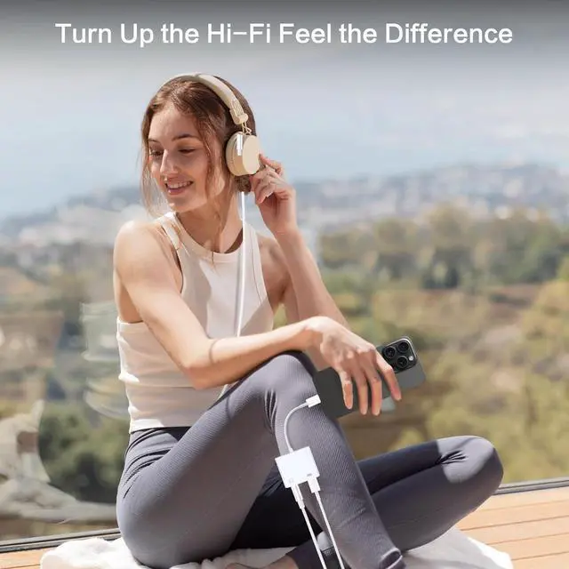 Alt view image 3 of 7 - [ MFi Certified] 2-in-1 Charging & Audio Adapter for iPhone Lightning to 3.5mm Headphone Jack Dongle Splitter Supports Hi-Res Lossless Sound Compatible with iPhone 14/13/12/11/XS/XR/8/7 2Pack