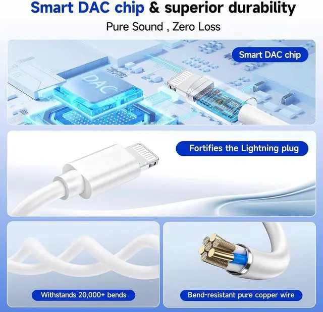 Alt view image 4 of 7 - [ MFi Certified] 2-in-1 Charging & Audio Adapter for iPhone Lightning to 3.5mm Headphone Jack Dongle Splitter Supports Hi-Res Lossless Sound Compatible with iPhone 14/13/12/11/XS/XR/8/7 2Pack