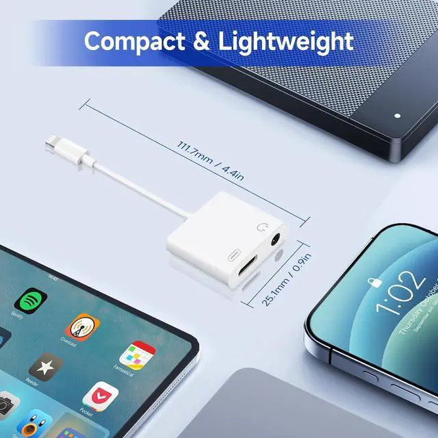 Alt view image 5 of 7 - [ MFi Certified] 2-in-1 Charging & Audio Adapter for iPhone Lightning to 3.5mm Headphone Jack Dongle Splitter Supports Hi-Res Lossless Sound Compatible with iPhone 14/13/12/11/XS/XR/8/7 2Pack