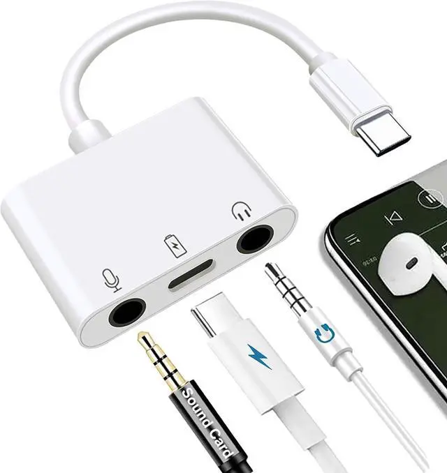 Main image of USB C to Microphone Adapter for Live-Streaming Type C to Microphone & 3.5mm Headphone Adapter with Charging Port USB C Audio & MIC Splitter Compatible for iPhone 15/16/iPad Pro/Galaxy 24 23/Pixel 9 8