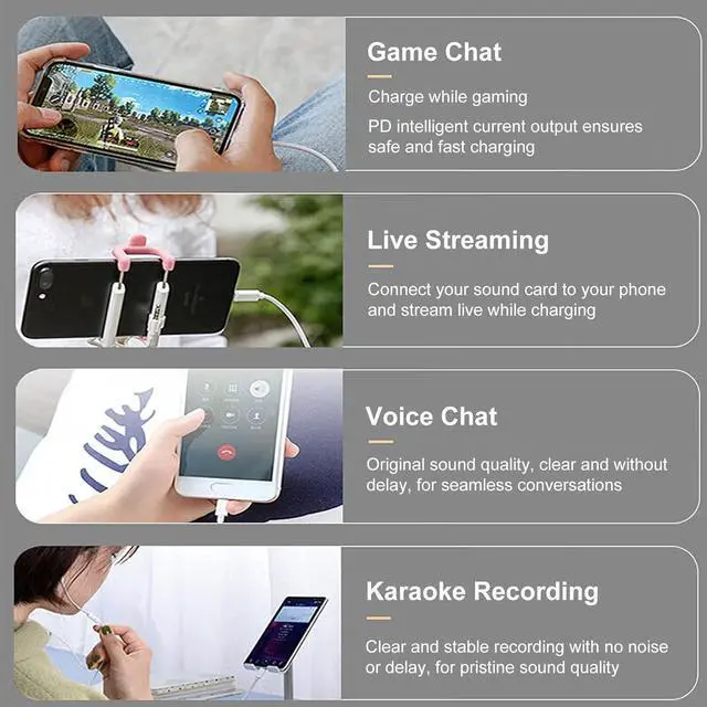 Alt view image 7 of 7 - USB C to Microphone Adapter for Live-Streaming Type C to Microphone & 3.5mm Headphone Adapter with Charging Port USB C Audio & MIC Splitter Compatible for iPhone 15/16/iPad Pro/Galaxy 24 23/Pixel 9 8