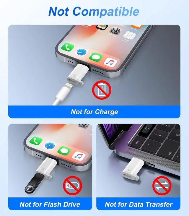 Alt view image 3 of 7 - Lightning to USB C Audio Adapter for Heaphones Support Line Control 2 Packs USBC Male to Lightning Female Earbuds Adapter Not for Charging/Data Transfer USB-C for  iPhone 16-15 / iPad
