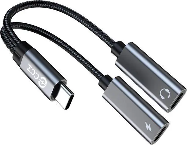 Main image of USB C Splitter 1 in 2 Out Dual USB C Type Headphone and Charger Audio Adapter Type C Headphone Adapter and 60W PD Fast Charging Dongle Cable Compatible with Phone 16/15 Pro Max USB-USB 1Pack)