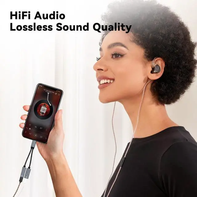 Alt view image 7 of 7 - USB C Splitter 1 in 2 Out Dual USB C Type Headphone and Charger Audio Adapter Type C Headphone Adapter and 60W PD Fast Charging Dongle Cable Compatible with Phone 16/15 Pro Max USB-USB 1Pack)