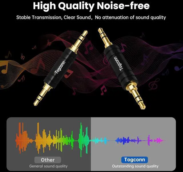 Alt view image 4 of 5 - Gold-Plated 3.5mm Audio Adapter 2 Pack - 3-Pole TRS to 3.5mm Jack Coupler for BT Receiver MP3 Player Car Transmitter Speakers