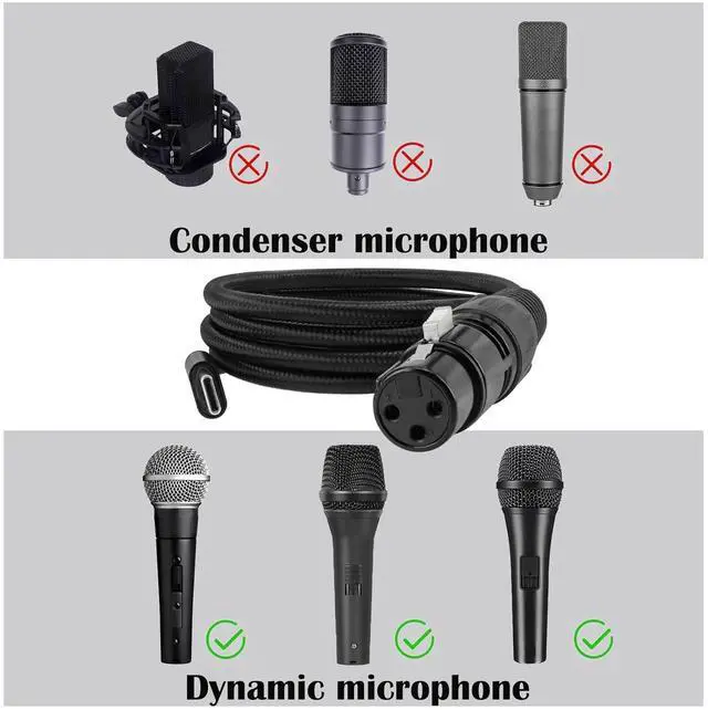 Alt view image 3 of 7 - XLR to Type-C Microphone Connection Cable 3FT/1M Nylon Braided USB C Male to XLR Female Connector Cord Converter Microphone Audio Adapter for iPhone 15 Series Google Pixel 3XL