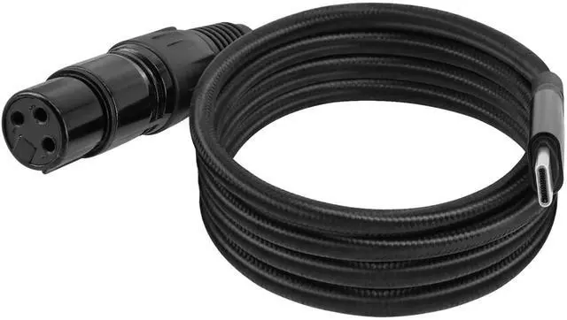 Alt view image 2 of 7 - XLR to Type-C Microphone Connection Cable 3FT/1M Nylon Braided USB C Male to XLR Female Connector Cord Converter Microphone Audio Adapter for iPhone 15 Series Google Pixel 3XL