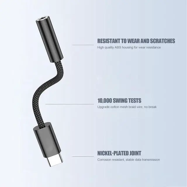 Alt view image 4 of 6 - 4 Pack Black USB Type C to 3.5mm Female Headphone Jack Adapter USB-C to 3.5mm Audio Converter USB C to Aux Audio Dongle Cable Cord Compatible with 16/16 Pro Max/16 Pro/16 Plus iPad Pro etc