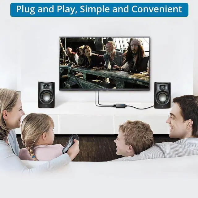 Alt view image 6 of 7 - 192kHz DAC Digital to Analog Audio Converter 7ft/2.1m Digital Audio Optical to RCA Male Cable for HDTV DVD Blu-Ray Players and Game Consoles