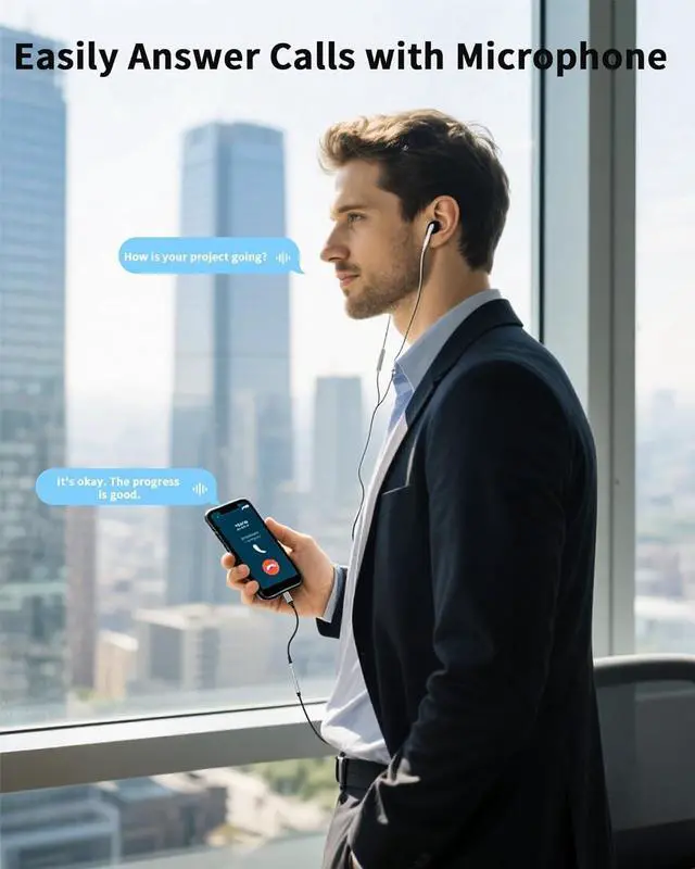 Alt view image 5 of 7 - USB C to 3.5mm Headphone Jack Adapter with DAC Chip 2 Pack HiFi USB-C to Audio Dongle Compatible with iPhone 16 15 Pro Max Galaxy S25 S24 S23 S22 iPad Pro MacBook USBC to Aux Adapter