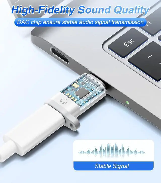 Alt view image 5 of 7 - Lightning to USB C Audio Adapter for Heaphones Support Line Control 2 Packs USBC Male to Lightning Female Earbuds Adapter Not for Charging/Data Transfer USB-C for  iPhone 16-15 / iPad