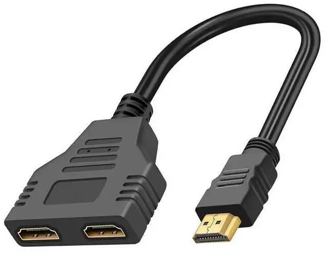 Main image of HDMI Splitter Adapter Cable 1080P HDMI Splitter 1 in 2 Out HDMI Male to 2 HDMI Female 1 to 2 Way Splitter Cable for HDTV LCD Monitor and Projectors