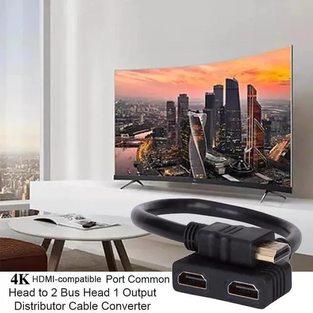Alt view image 6 of 7 - HDMI Splitter Adapter Cable 1080P HDMI Splitter 1 in 2 Out HDMI Male to 2 HDMI Female 1 to 2 Way Splitter Cable for HDTV LCD Monitor and Projectors