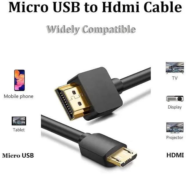 Alt view image 6 of 7 - Micro USB to HDMI Converter 4K 1080P HDMI Extender Cable 1.5M/ 5ft Adapter Copy and Expand Videos Pictures from Mobile Phone or Tablet to HDTV Monitor Projector Compatible with HDMI-supporting TVs