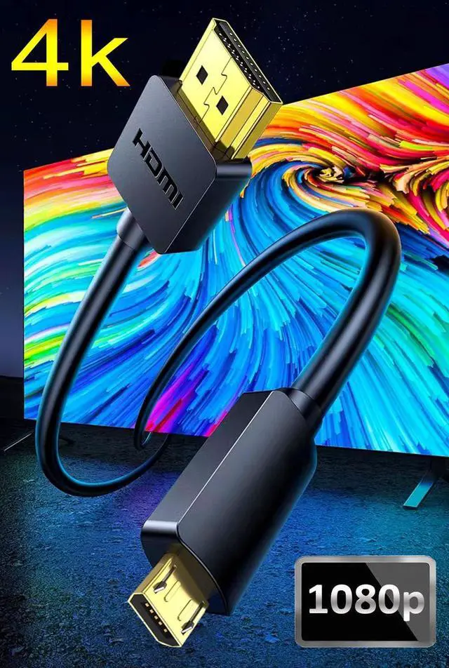 Alt view image 7 of 7 - Micro USB to HDMI Converter 4K 1080P HDMI Extender Cable 1.5M/ 5ft Adapter Copy and Expand Videos Pictures from Mobile Phone or Tablet to HDTV Monitor Projector Compatible with HDMI-supporting TVs