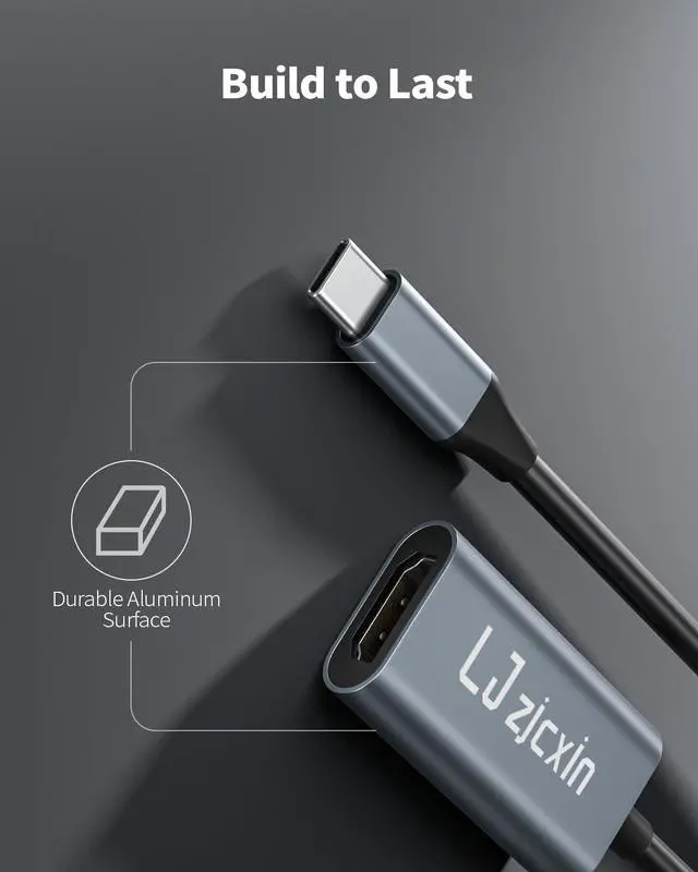 Alt view image 2 of 7 - USB C to HDMI Adapter 4K Type C to HDTV Female Adapter [Thunderbolt 3] Compatible for iPhone 16/15 Pro Max MacBook Pro/Air Surface Galaxy S21 S20 Ultra[Only USB C to HDMI]