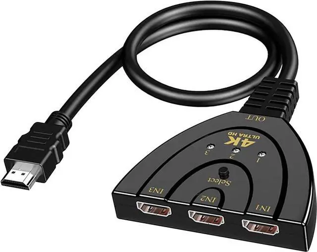Main image of HDMI Splitter Adapter Cable 1080P HDMI Splitter 3 in 1 Out HDMI Male to 2 HDMI Female 1 to 2 Way Splitter Cable for HDTV LCD Monitor and Projectors
