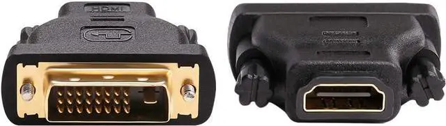 Alt view image 2 of 7 - DVI to HDMI Adapter DVI Male to HDMI Female Bi-Directional DVI-D Port Converter 4K 1080P Gold Plated Connector