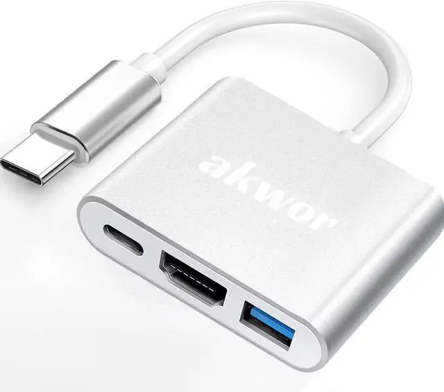 Main image of 3 in 1 USB C to HDMI Adapter Multiport 4K Digital AV Adapter USB C Hub with USB 3.0 OTG PD 100W Compatible for Thunderbort 4/3 MacBook iPad Air/Pro to HDTV Projector Monitor
