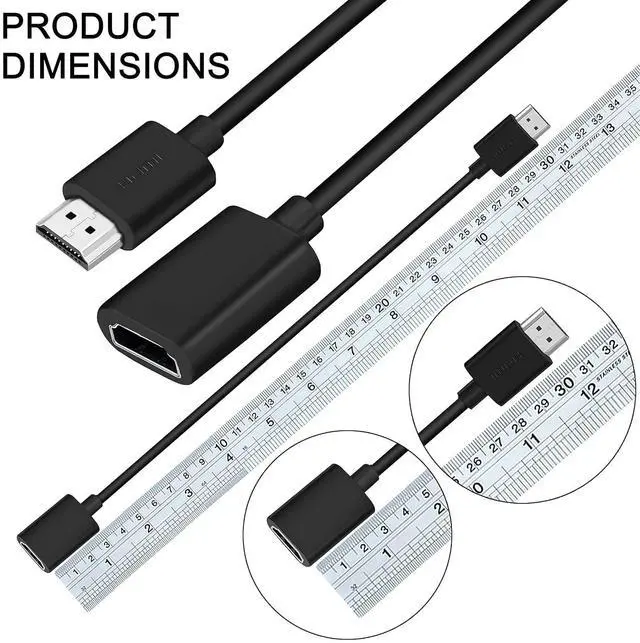 Alt view image 2 of 7 - 4 Pack 19 Pin Male to Female HDMI Extension Cable Support 4K 1080P HDMI Extender Adapter Compatible for TV Stick DVD HDTV LCD HD TV  (1FT Black)