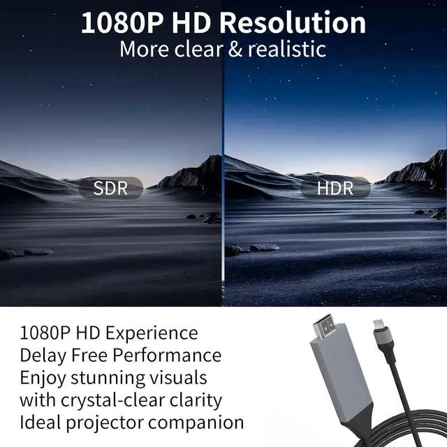 Alt view image 6 of 7 - Lighting to HDMI Cable for iPhone to TV - 1080P HDTV Cable Adapter Sync Screen Converter Compatible with iPhone TV Projector Monitor (6.6FT White)