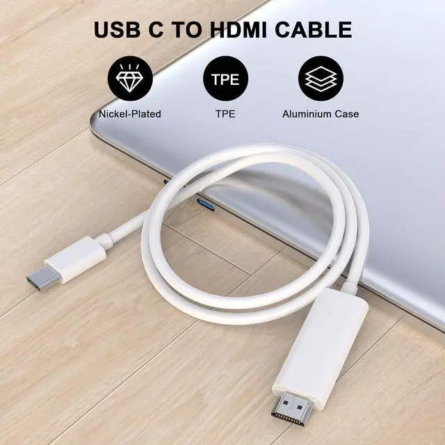 Alt view image 6 of 7 - [MFi Certified] USB C to HDMI Adapter for iPhone 17 16 15 to TV 4K@60Hz Type-C to HDMI Adapter Cable 6FT for iPhone 17 16 Pro Max/15 to HDTV Projector Monitor Outdoor TV