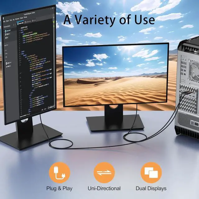 Alt view image 4 of 7 - 4K DisplayPort to HDMI Cables 20-Pack 6FT DP to HDMI Cable Adapter Male to Male Gold-Plated Supports UHD Video and Audio for Computer Monitor HDTV Projector-(Not-Bidirectional)